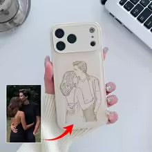 Personal Photo Conversion Lines Laser Engraved Case for iPhone